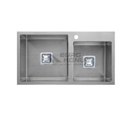 FABIANO Кухонная мойка Quadro TOP 78x2 SS R10 780x470 (8216.401.0611)
